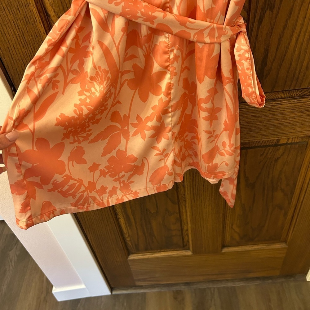 Pink Lily Coral Floral Tropical Romper Large - Picture 3 of 10
